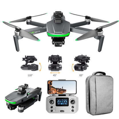 Front view of S155 Pro 4K GPS drone in flight