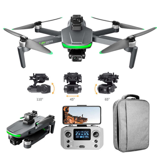 Front view of S155 Pro 4K GPS drone in flight