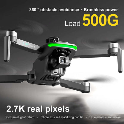 Top angle view of S155 Pro drone with arms unfolded