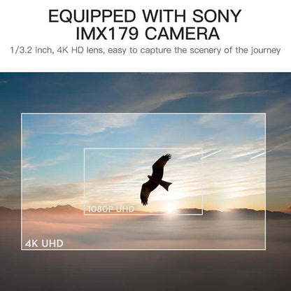 Dual camera system with aerial and bottom view