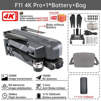 Folded SJRC F11S 4K GPS drone with compact design
