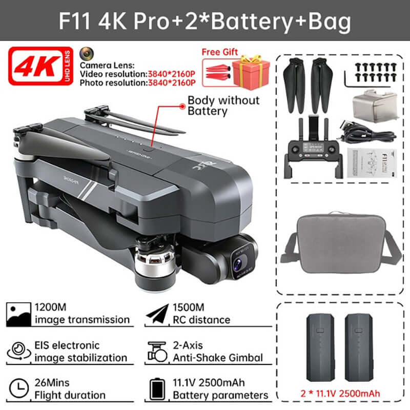 SJRC F11S drone flying outdoors with GPS and 5G WiFi FPV