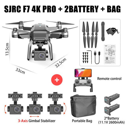 Foldable and portable SJRC F7S Pro drone design