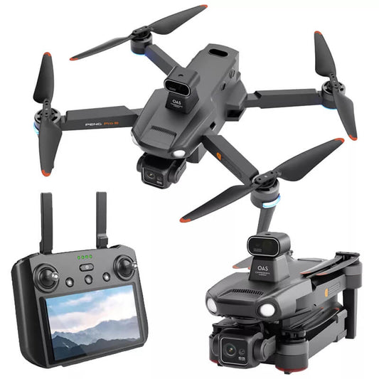 SMRC S810 PRO drone flying at night with LED lights