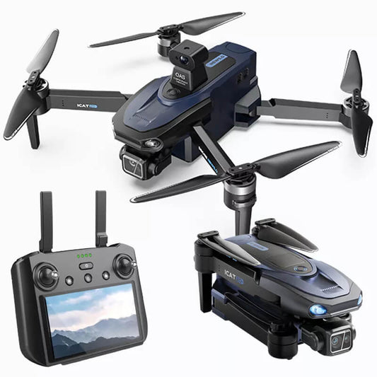 SMRC S840 PRO drone hovering mid-air using GPS positioning